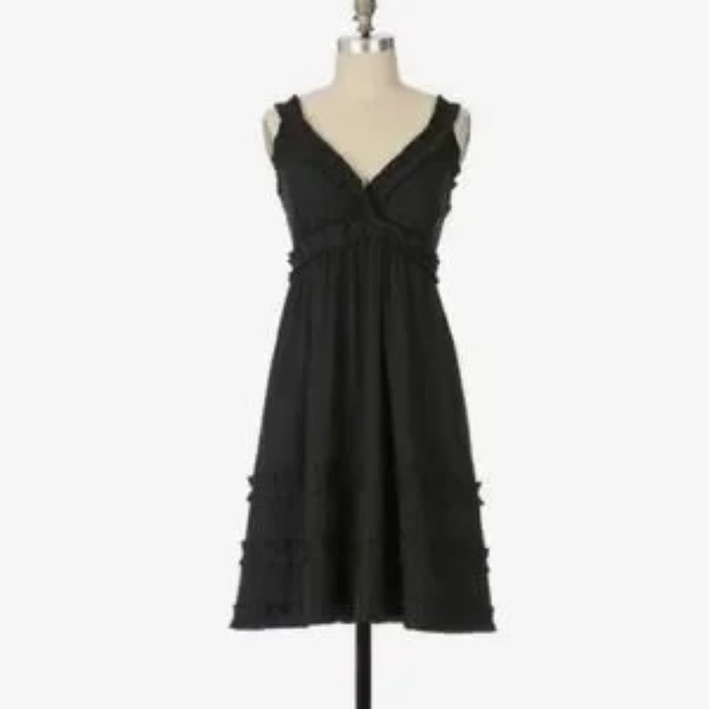 Anthropologie Left Of Center Double Take Ruffled Dress in Black